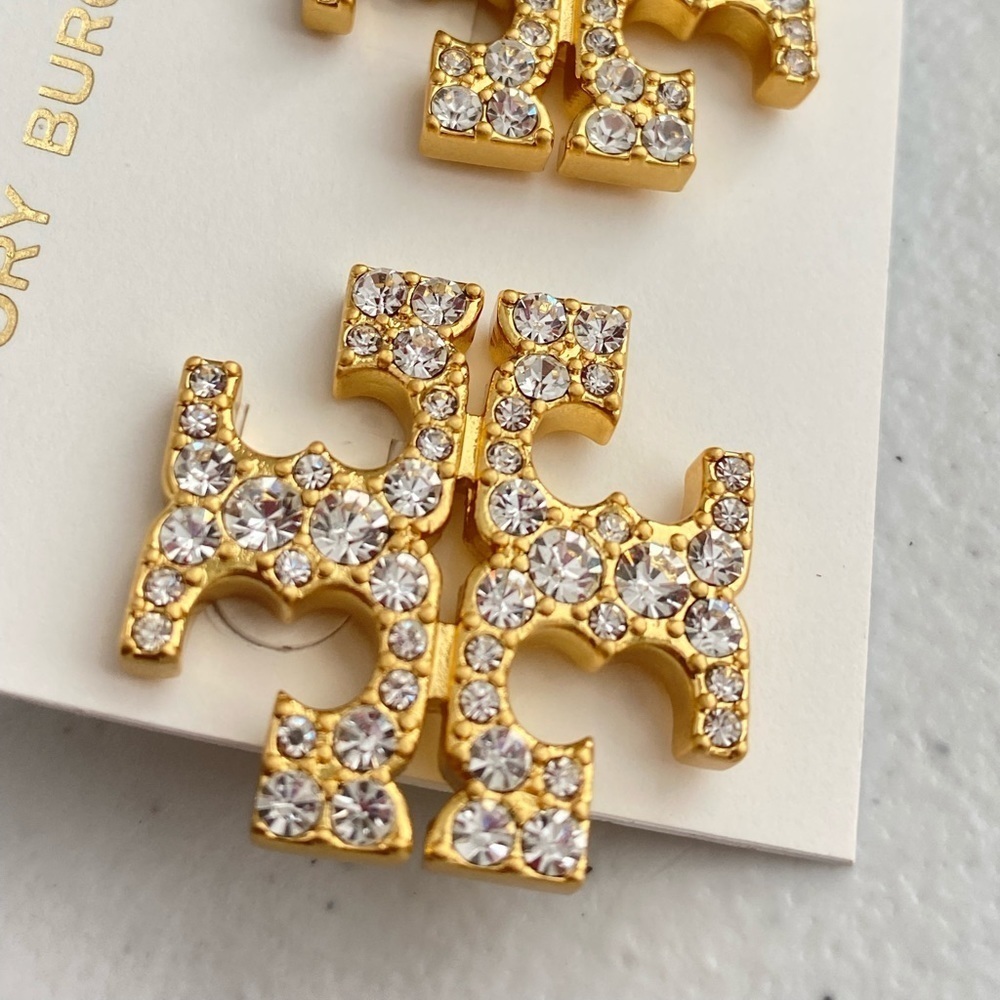 TORY BURCH•Super Exaggerated Paved Logo Stud - Picture 4 of 7